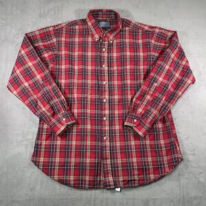 Pendleton Sir Pendleton Shirt Red Plaid Men’s XL Virgin Wool Vintage Button Down